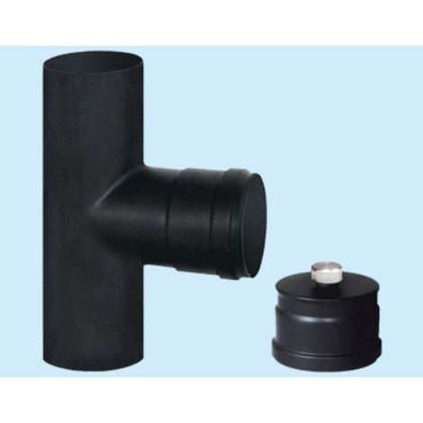 Raccordo A T Per Stufe A Pellet Ala Aeternum Colore Nero   Cm. 10 (1/4)