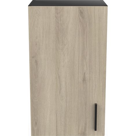 Pegane – Meuble haut de cuisine chêne kronberg noir mat – Dimensions 40 x 70 x 30 cm – Panneaux de particules 16mm – Résistant à l’eau (1/3)