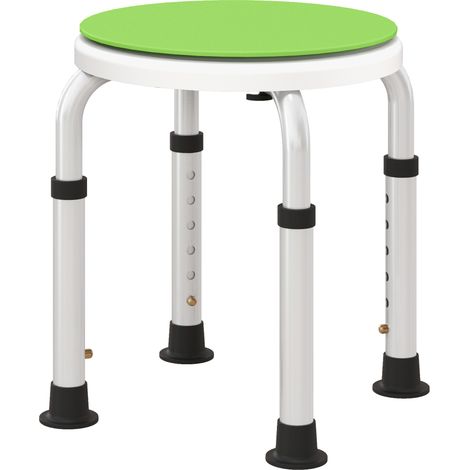 Höhenverstellbarer, rutschfester Duschhocker mit 360° drehbarem Sitz, Aluminium