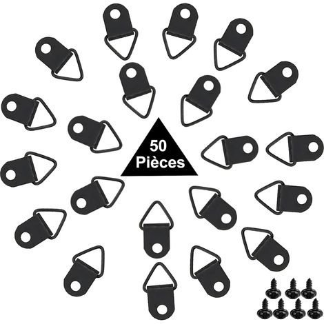 Anneau D Pour Cadre - 50 Pieces - En Métal - Avec Vis - Pour Tableau Horloge Miroir - Accrochage Mural