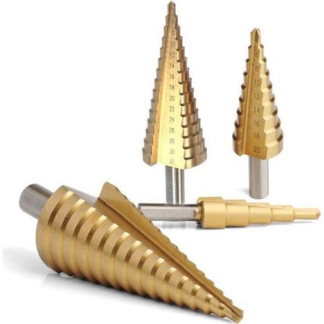 Kit 4 Frese Da 4 A 39 Fresa Conica A Scalini Gradini Trapano Forare Metallo