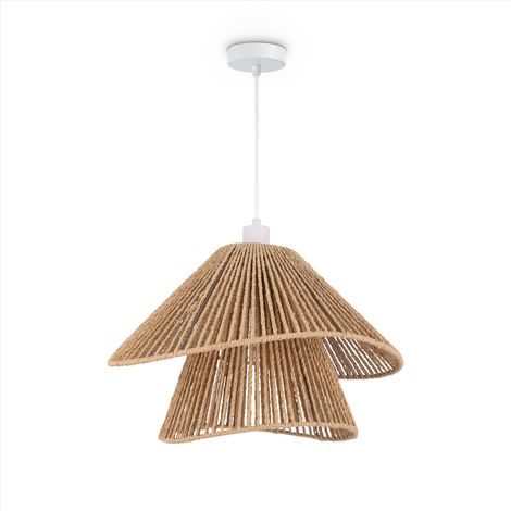 Paco Home LED Pendelleuchte Esszimmer Pendellampe Wohnzimmer Küche Papier Boho Style E27 Weiß, Typ 5