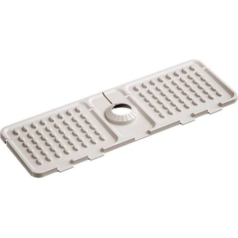 Almohadilla de drenaje de silicona plegable e impermeable para grifo de fregadero,apta para tuberías de hasta 2,48 pulgadas de diámetro (blanca) (1/2)