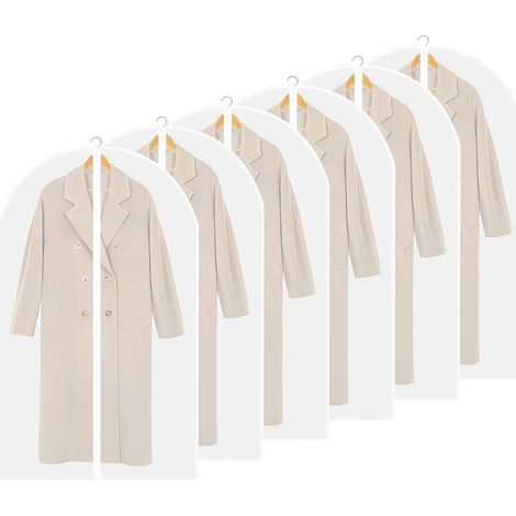 Set aus 12 langen Kleiderhüllen – 60 x 100 cm – Transparent, staubdicht, mit Reißverschluss – Für Anzüge und Abendkleider