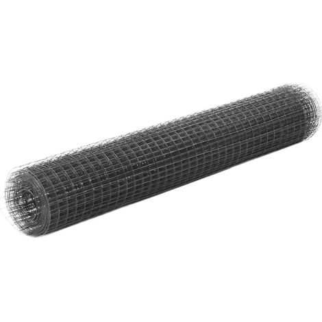 Grillage Acier avec revêtement en PVC 10x1 m Gris 4 (1/4)