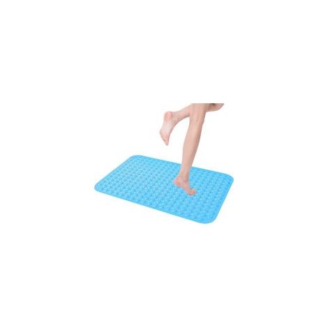 1 tapis de bain antidérapant bleu à bulles - 35 x 70 cm (1/5)