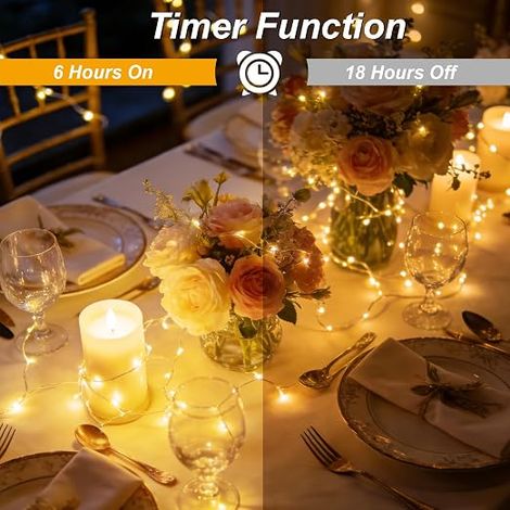 guirlandes lumineuses LED I Mini guirlandes lumineuses 2 m 20 LED I Fil pour intérieur, mariage, fête, décoration, jaune chaud (1/4)