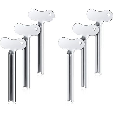 Juego de 6 piezas de metal para exprimidor de pasta de dientes, exprimidor de tubo de acero inoxidable con llave, rodillo, cremas y herramienta exprimidora de colores para el baño. (1/5)