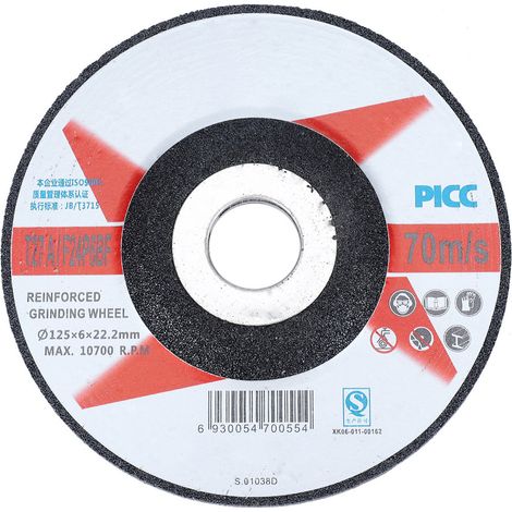 Ortviai Disques de meulage résine pour meuleuse d’angle – 10 pièces, Ø125 mm, ép. 6 mm, alésage 22 mm (1/5)
