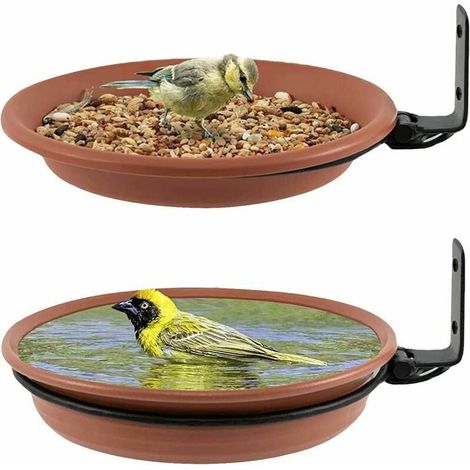 Abreuvoir Oiseaux , Exterieur Mangeoire Sur Pied Bains Pour Sauvages Bath Baignoire Suspendue Nourriture Mangoire,Kit De Décoration De Jardin Pour Attirer Les Oiseaux Sauvages (2 Bains D'Oiseaux) (1/5)