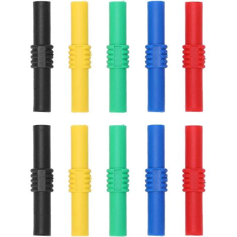 Adaptateur de prise banane femelle à femelle à cinq couleurs isolées de 4 mm, adapté aux onduleurs et aux équipements industriels. (1/5)
