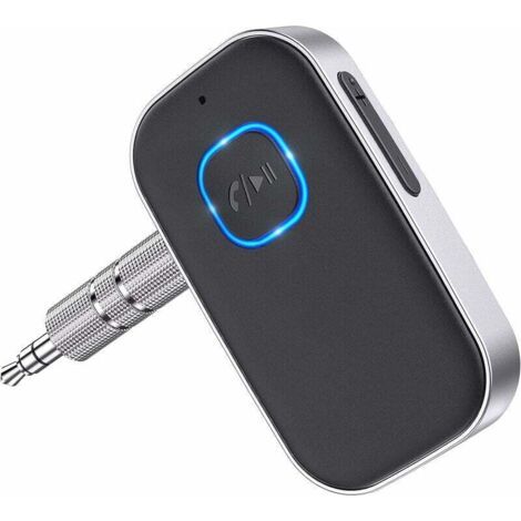 Recepteur Bluetooth 5.0 Voiture, Adaptateur Bluetooth Voiture 3,5mm AUX Jack avec sans Fil Réduction du Bruit pour Stéréo Voiture/Stéréo Domestique/Casque Filaire/Haut-Parleur/Mains Libres (1/5)