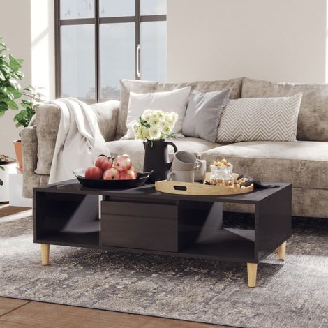 Tavolino Salotto Grigio Lucido 103,5x60x35cm Legno Multistrato vidaXL (1/5)