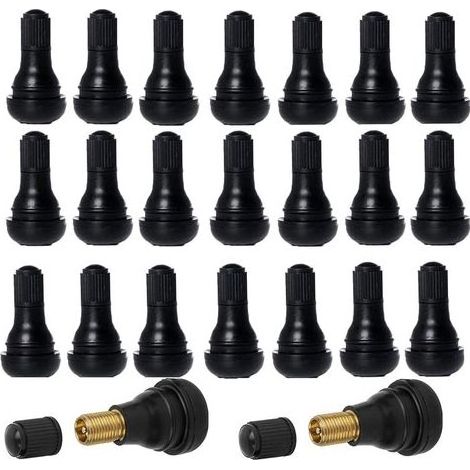 TAISHENGDA – 40-teiliges Set Ventilkappen für schlauchlose Autoreifen, TR412-Reifenventile, Gummiventilschaft-Set, Schwarz (1/5)