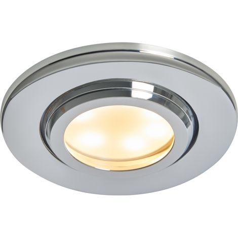 Litecraft Marlowe Fire Rated Tiltable Round IP65 Rated Recessed Downlight - Polished Chrome (1/5)