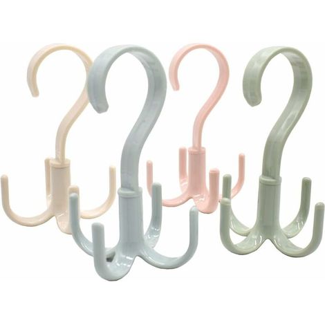 360 Degree Rotating 4 Hooks Hanging Purse Bag Holder for Belt Scarf Holder