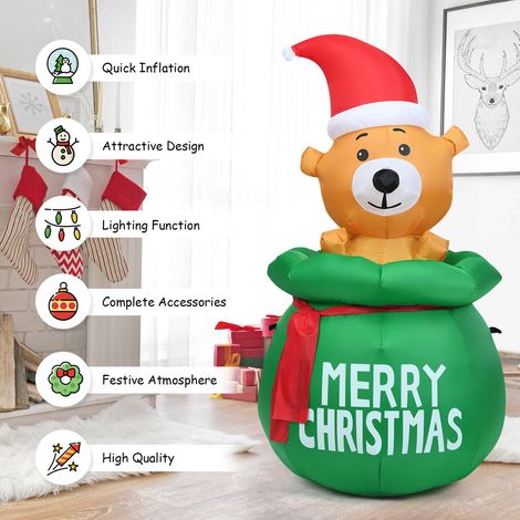 CASART Inflatable Bear Luminous Model Bear Decoration w/Light Quick Inflation (1/5)