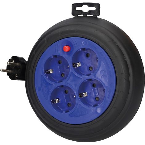 Enrollacables alargador 4 enchufes (3x1.5mm) 3M