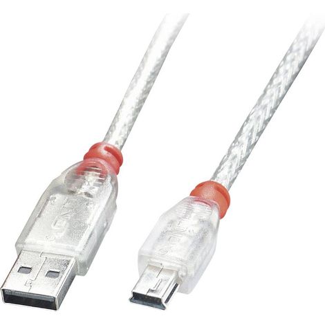 LINDY Cavo USB USB 2.0 Spina USB-A, Spina USB-Mini-B 2.00 m Trasparente 41783 (1/4)