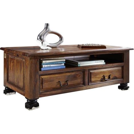 Couchtisch Sheesham 115x60x45 braun lackiert NEW BOSTON 203
