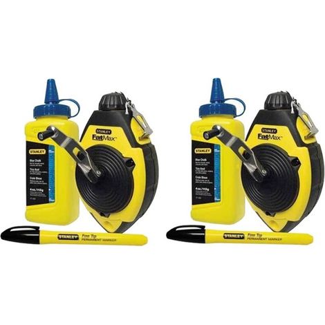 Stanley FatMax Chalk Line Set x2 30m Blue Chalk & Marker Pen STA047681 STA547681
