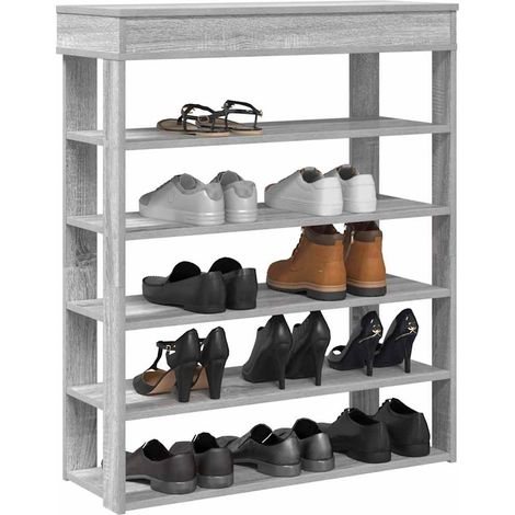 Schuhregal Grau Sonoma 80x30x98 cm Holzwerkstoff