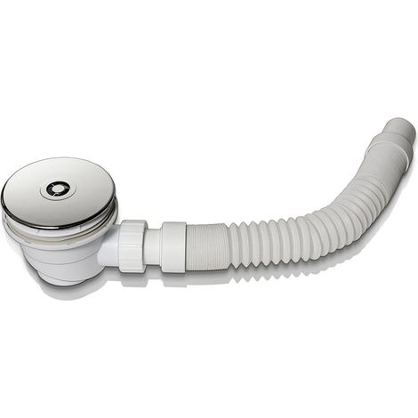 Sifone Pilettone Diametro 90 mm Coperchio ABS Cromato Lucido con Tubo Di Scarico Regolabile 30-100cm (1/5)