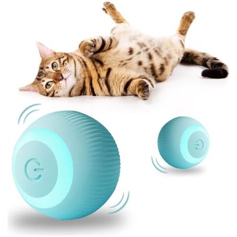 Interactive cat toy, self-moving dog toy, self-rolling cat ball, interactive indoor cat ball, independent dog toy (blue)--DTEKGAZ