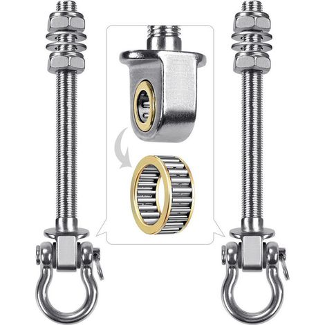 Lot de 2 crochets de balançoire avec roulement en acier inoxydable 304, haute résistance et durable, rotation à 180°, facile à installer, pour suspendre hamacs et balançoires,SZ1 (1/5)