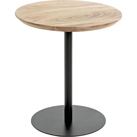 Table d'Appoint en Bois "Sphère" 45cm Naturel & Noir (1/4)