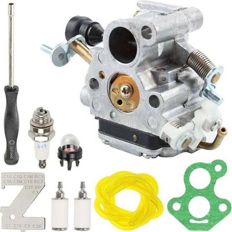 Carburador Ulisem para motosierra Husqvarna 435 435E 440 440E y Jonsered CS2240 CS2240S CS410, reemplaza C1T-EL41 C1T-EL41A 506450501, con manguera de combustible para bujía. (1/4)