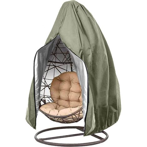 Housse pour fauteuil suspendu œuf 210D, compatible avec les fauteuils suspendus doubles œuf (230 x 200 cm) et les chaises suspendues de jardin. Housse pour support de fauteuil suspendu type cocon. (1/5)