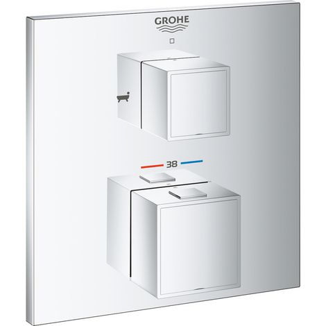 Miscelatore Termostatico GROHE - Vasca-Doccia - Con Manopola Graduata - Impostazione Temperatura - Blocco Di Sicurezza (1/3)