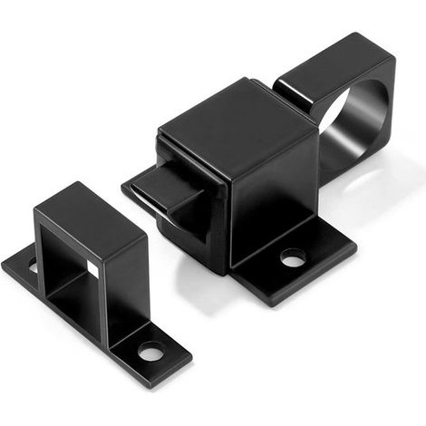 Selbstschließendes Türschloss – Automatischer Riegel – Sichere Tore – Federbelasteter Mechanismus – 25 x 25 x 25 mm – Schwarz (1/5)