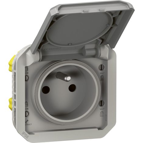 Presa 2P+T Plexo – Stagna IP55 – Modulare – Gris - LEG069551L (1/2)