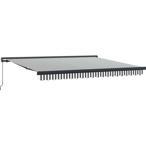 Maison Exclusive - Auvent rétractable anthracite et blanc 4x3 m tissu et aluminium