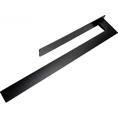 Porte-serviettes sans perçage, en acier inoxydable, noir mat, à un bras, montage mural (1/5)