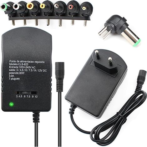 Chargeur Universel 3V-12V, Adaptateur Alimentation avec 7 Embouts Interchangeables, Transformateur Multi Voltage pour Routeur Téléviseur Imprimante Caméra Tablette (1/5)