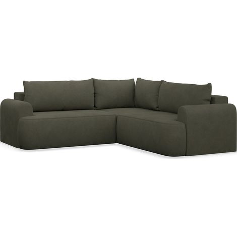 Ovo - L-Form Eckschlafsofa mit Bettkasten, beiger Cord universell (1/5)