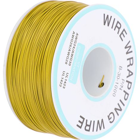 Fil de connexion pour circuit imprimé en cuivre étamé, monoconducteur, jaune (1/5)