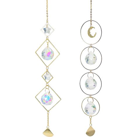 Crystal Prism - Rainbow Maker Window Hanging - Sun Catcher for Home Garden Decoration - 2 Pieces (1/5)