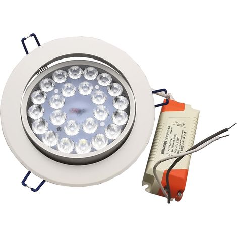 Faro faretto led incasso bianco 24w ip20 orientabile rotondo 6500k 4000k  fredda bianca 6500k (1/3)