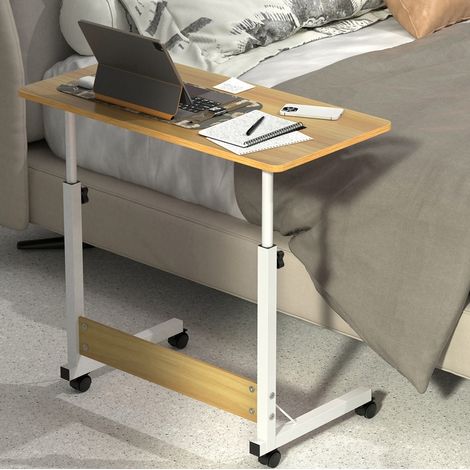 Table d'ordinateur portable mobile, table d'ordinateur portable ergonomique à roulettes, table d'ordinateur portable mobile, 80x40x62-90cm (1/5)