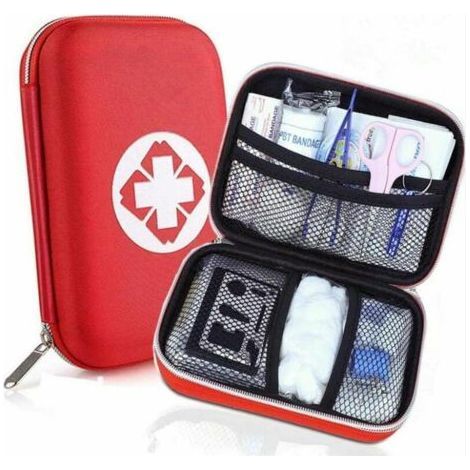 ALLIANDISTrousse de premiers soins, mini bottes médicales pour voiture, voyage, bureau, randonnée, sport, maison, affaires (rouge) (1/5)
