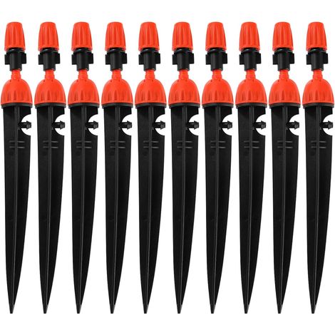 SHINING HOUSE10 Pièces Arroseurs à Débit d'eau Réglables 2 en 1 Goutteur, 360 Degrés Goutteur Atomiseur Équipement d'irrigation, Réglable Goutte Buse d'irrigation Plantes Jardin, pour Tube 4 mm/7 mm,N (1/5)