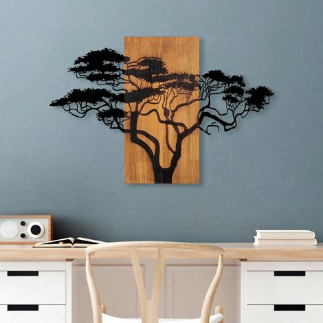 Décoration murale métal et bois – Acacia (1/5)