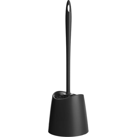Schwarze WC-Bürste – 1 Stück – Technischer Kunststoff – Gründliche Reinigung und Hygiene – Für moderne Badezimmer – 12 x 12 x 38 cm (1/5)