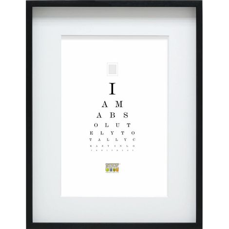 Cadre Bois Noir Avec Passepartout Photo 40x60cm S223K2 (1/5)
