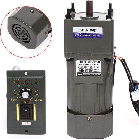 5K 220V 120W Gear Motor Elektromotor Getriebemotor mit Drehzahlregler CW/CCW NEU