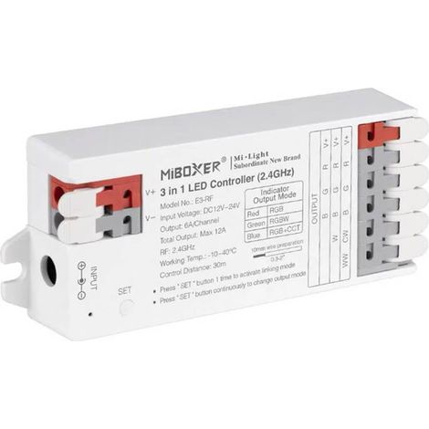 Controlador E3 - 2.4G RF, DC12-24V, 12A, 3 en 1 RGB+RGBW+RGBCCT (1/5)